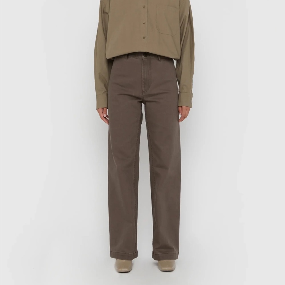 Oak & Fort Straight Leg Twill Pants